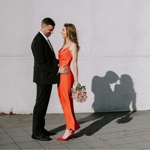 Red pointy toe heels